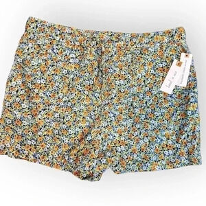 Land ‘n Sea | Floral Drawstring Linen Blend Shorts (L)